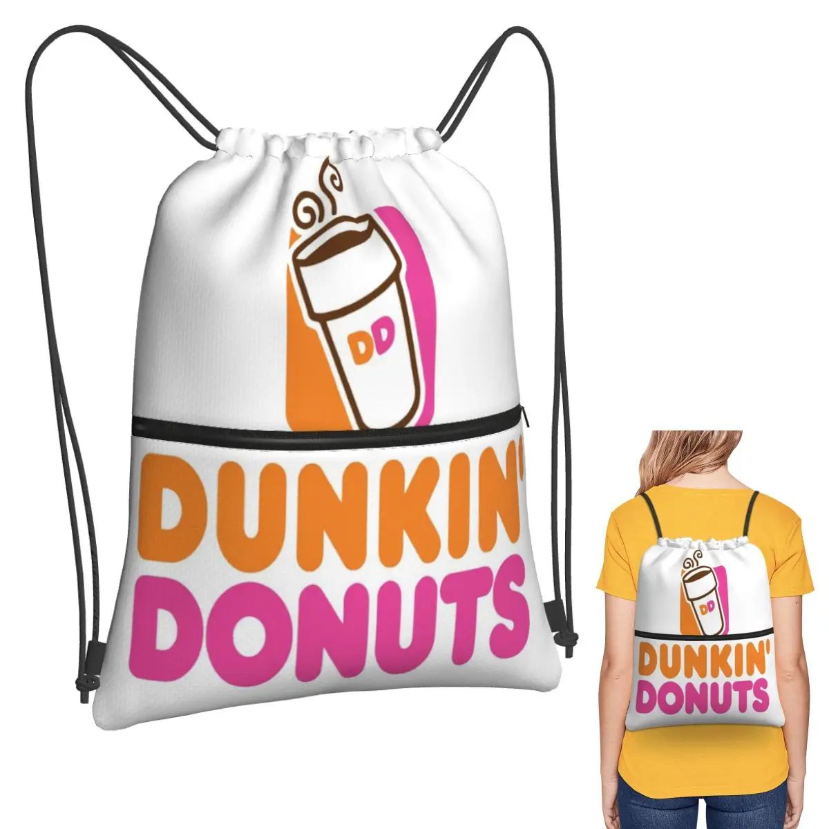 

Dunkin Donuts Backpacks Multi-function Drawstring Bags Sports Bag Book Bags for Man Woman School