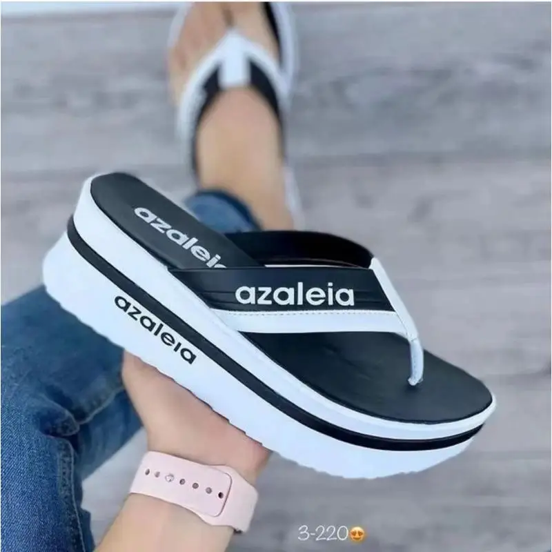 Summer New 2024 Women's Slippers Fashion Slip-on Flip Flops Designer Brand Wedge Sandals Ladies Platform Shoes Zapatos De Mujer