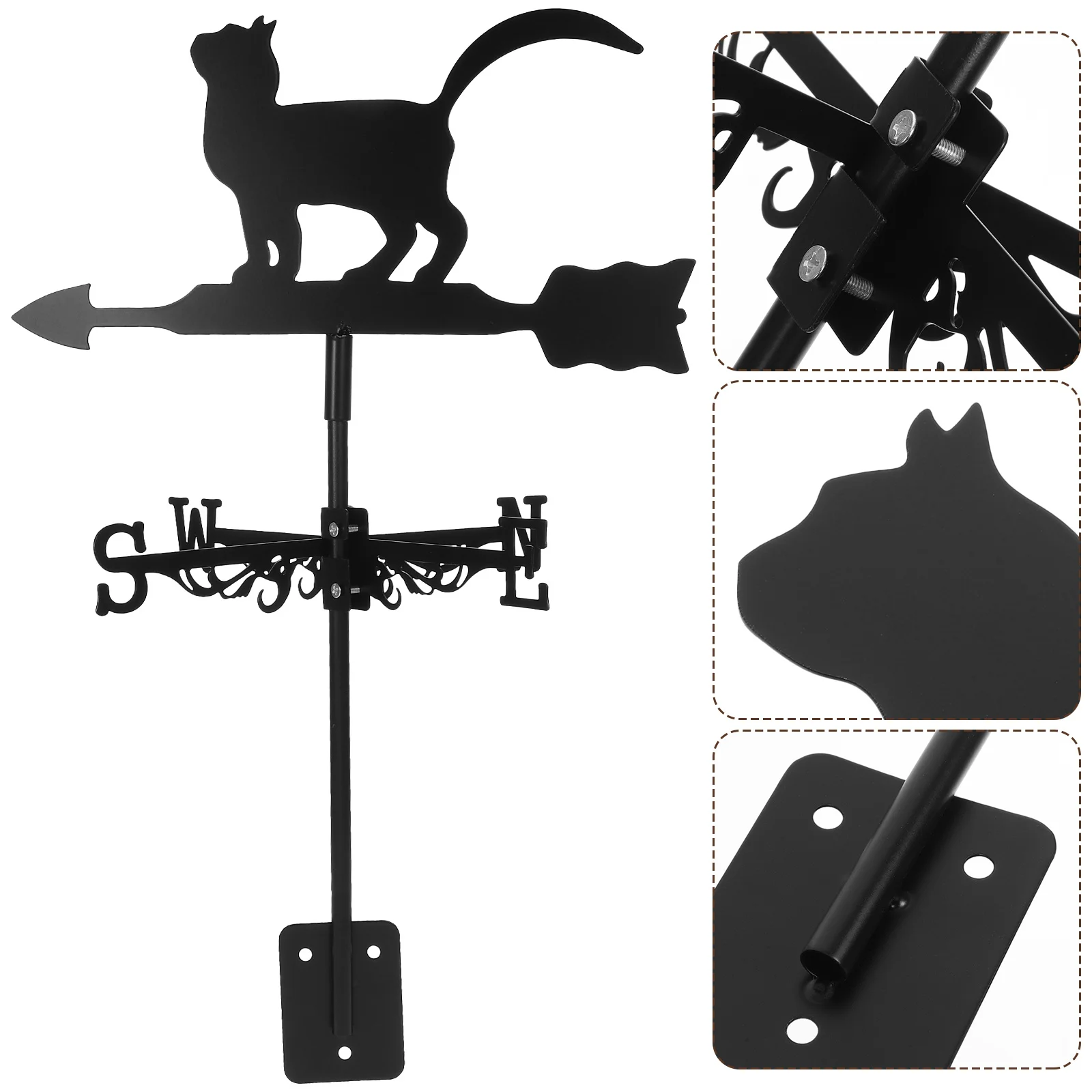 Stainless Steel Weather Vane Outdoor Yard Wind Direction Indicator Garden Weathervane Decorative Lawn Patio Wind Vane