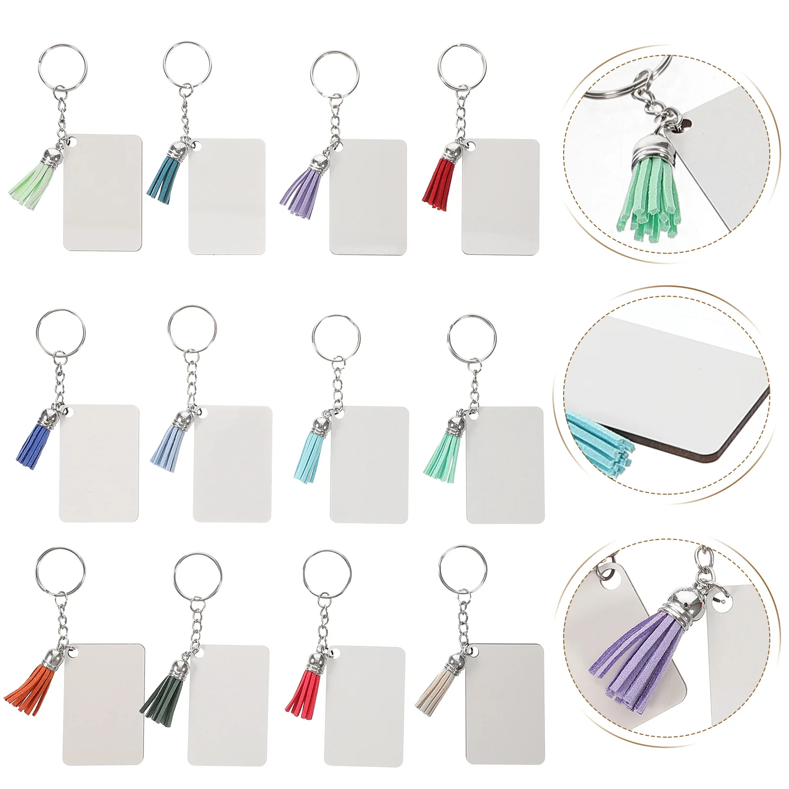 

20 Sets Key Chain Pendant Sublimation Vintage Keychain Blanks Keychains Decorate