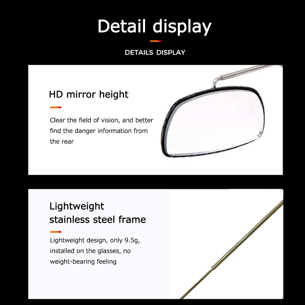 Cycling Riding Tool Glasses Mirror 360 Degrees Eyeglasses Rear View Mirrors for Riding Enthusiast Accessories