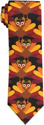 Funny Turkey Men's Ties Skinny Neck Tie for Weddings Party Business Groom Dances One Size Print