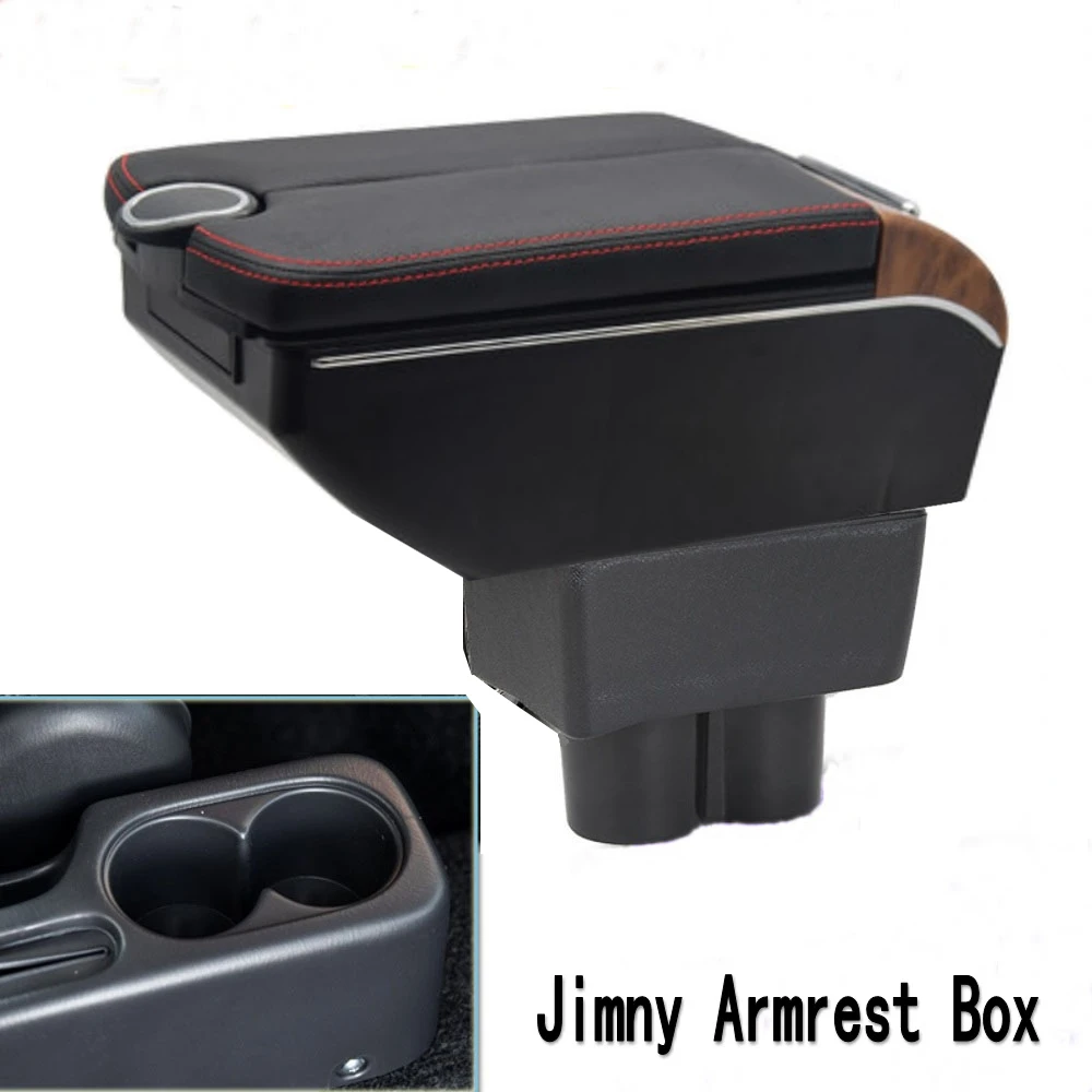 For Suzuki Jimny Center Console Armrest Box Storage Elbow Rest Arm with Phone Charging USB Interface Cup Holder