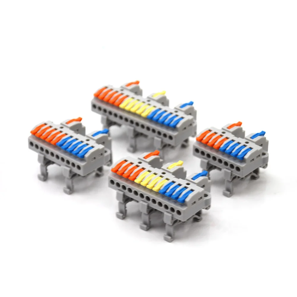 1PC Wire Connector Electric Universal Quick Conductor Splitter Push-in LED Cable Terminal Blocks Mountable Rail Junction Box