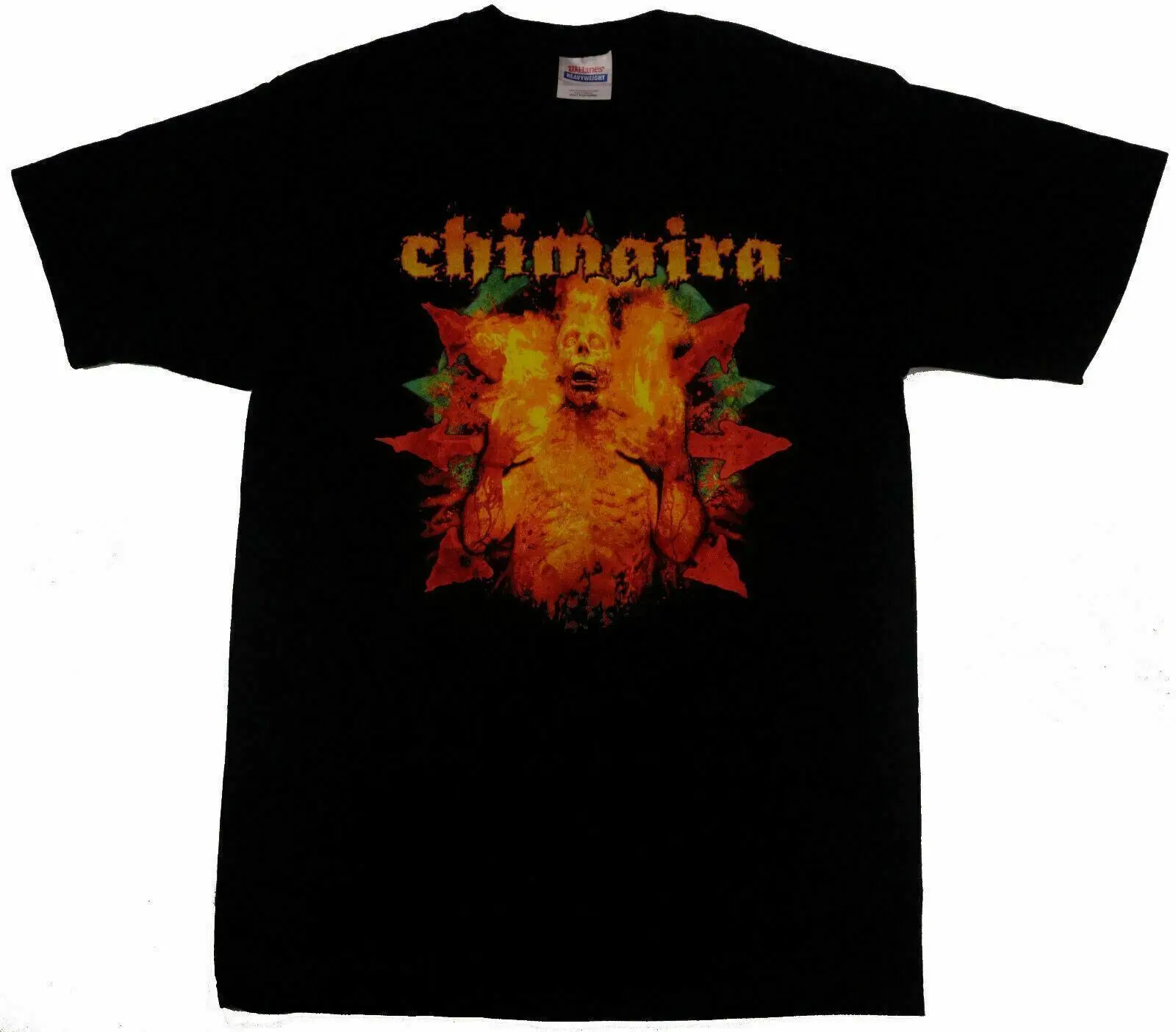 Chimaira Vintage T Shirt Burning Skull Hell Heave Metal Band Metalcore Medium