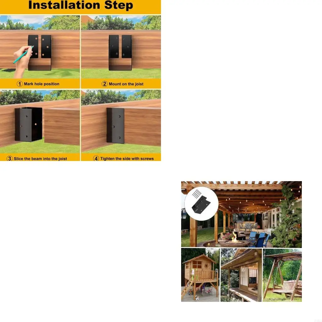   2Pcs Joist Hanger Bracket Light weight Support Beam Bracket Metal Deck Railing Bracket Connector Deck Bracket Hardware
