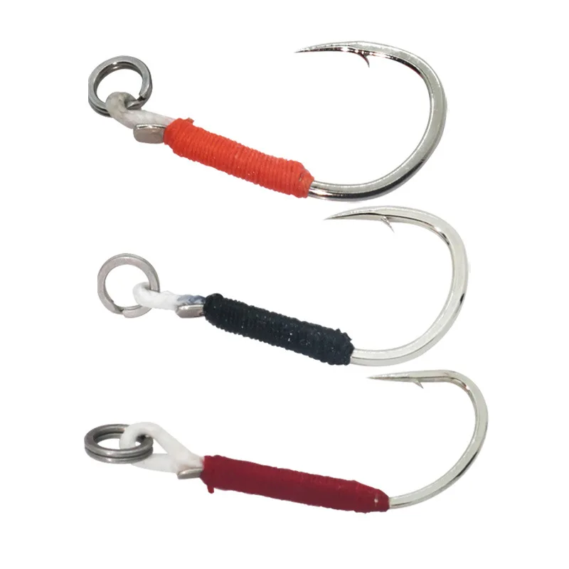 ISEAMA/MARUSEIGO Assist Hook Solid Ring JigLure Jigging Fishjig Double Pair Barbed Assist Hooks Pesca Peche Fishing Slow Jig