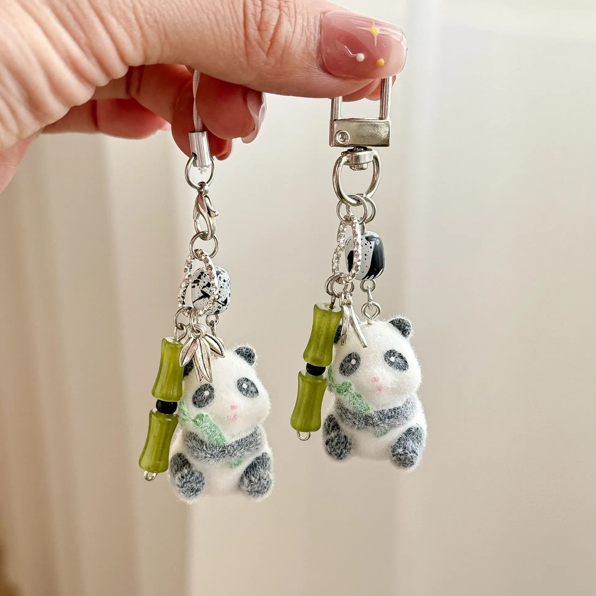 

Bamboo Panda Mobile Phone Straps INS Style Cute Keychain Lanyard For iPhone Case Camera Decoration Anti-Lost Couple Pendant