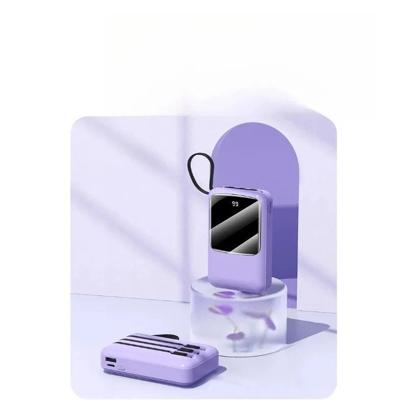 20000mAh Built-in Four Cables Ultra-thin Compact and Portable Power Bank