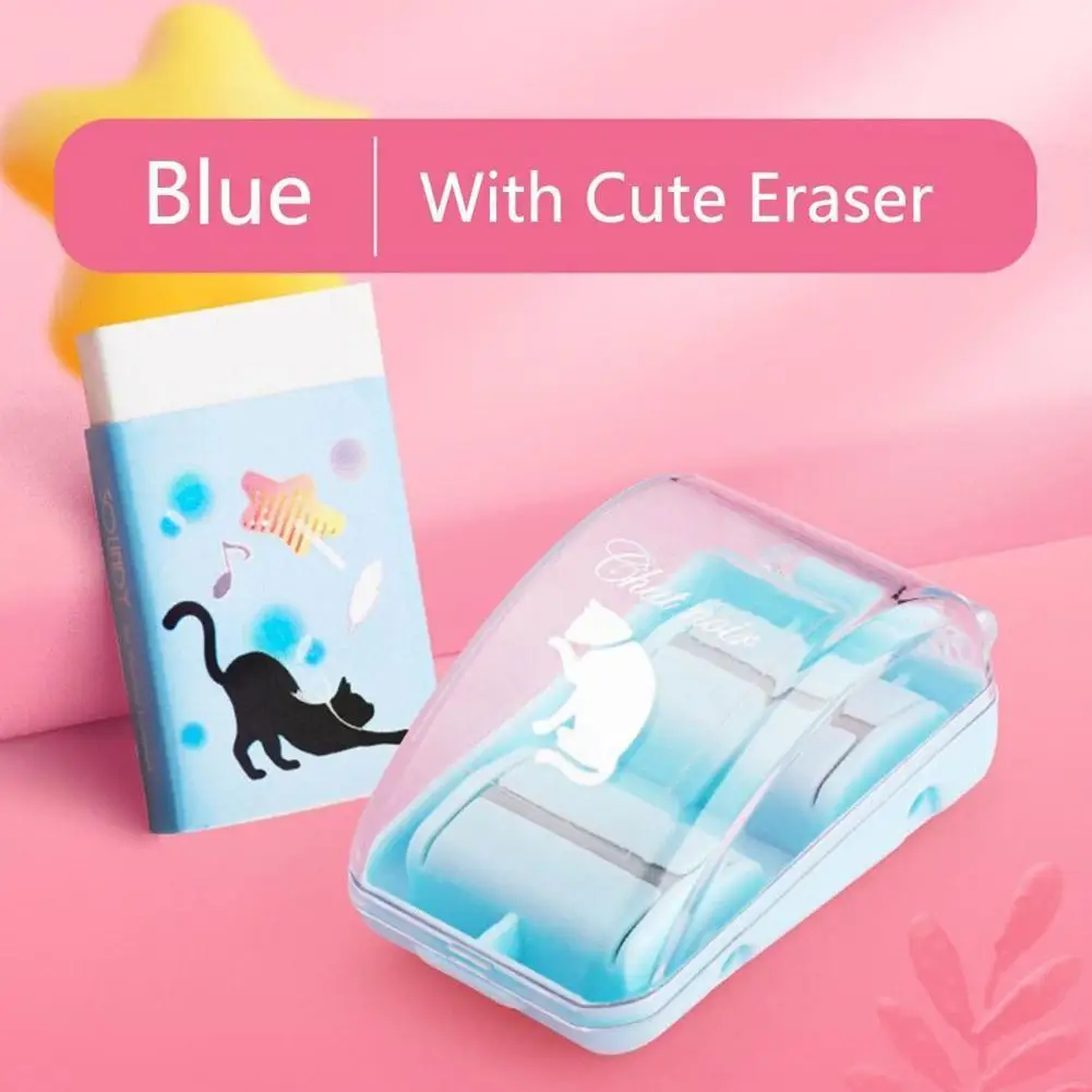 Mini Eraser Dust Cleaner Portable Desktop Cleaner With Cute Eraser For Students Offiice School Kawaii Stationery R1x8