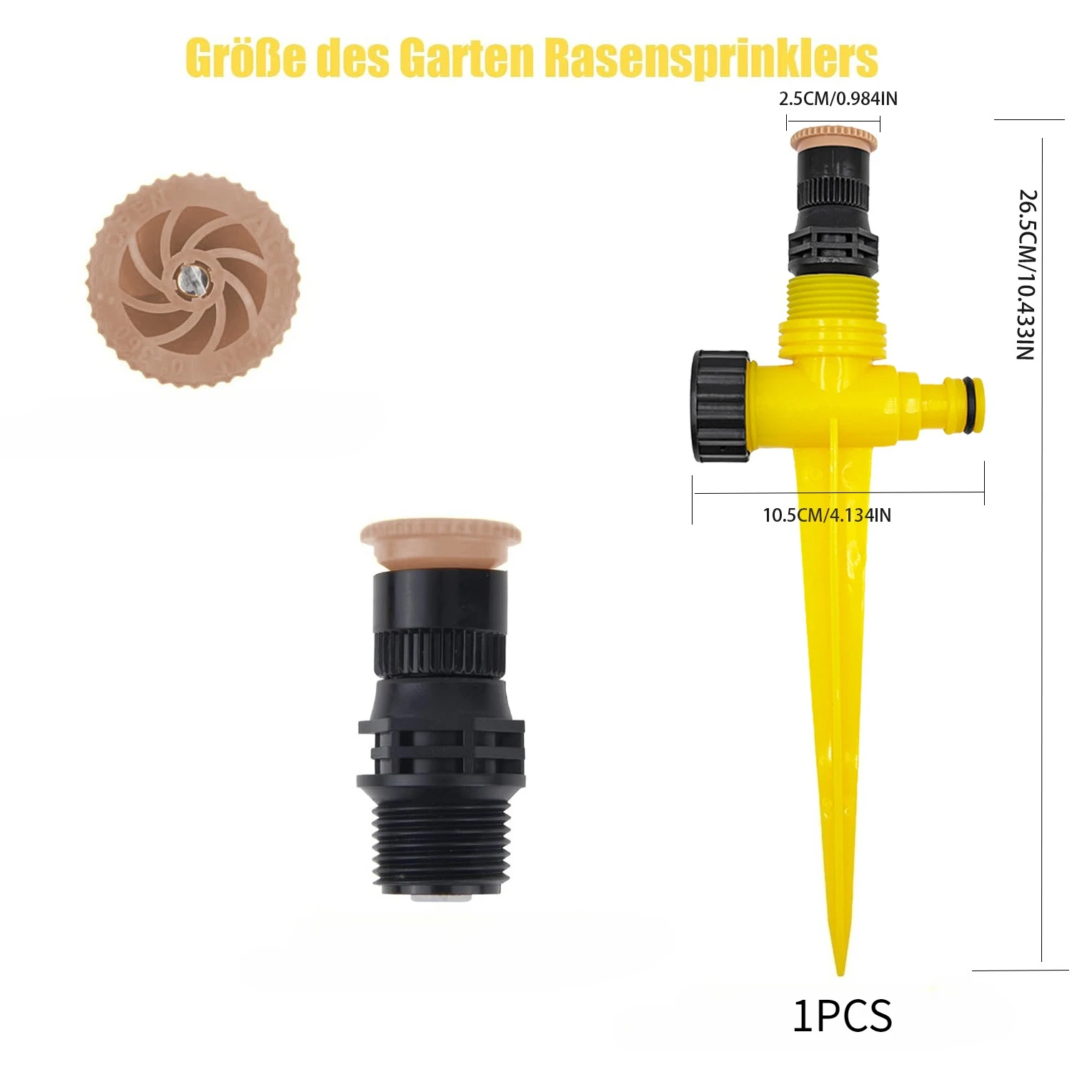 Garden Sprinkler 360° Rotation Irrigation Watering System Agriculture Ground Automatic Tube Adjustable Plug Buried Atomization