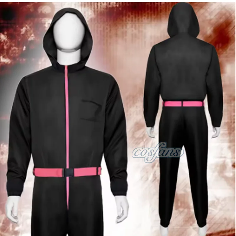 Adult Horror Game Cosplay Black Jumpsuit Costume Disguise For Men Women Black Clothes Roleplay Halloween Costume