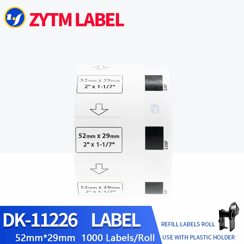 6 Rolls Compatible DK-11226 Label 52*29mm 1000Pcs for Brother Thermal Printer QL-700/QL-800/QL-810/QL-820/QL-1100/QL-1110NWB