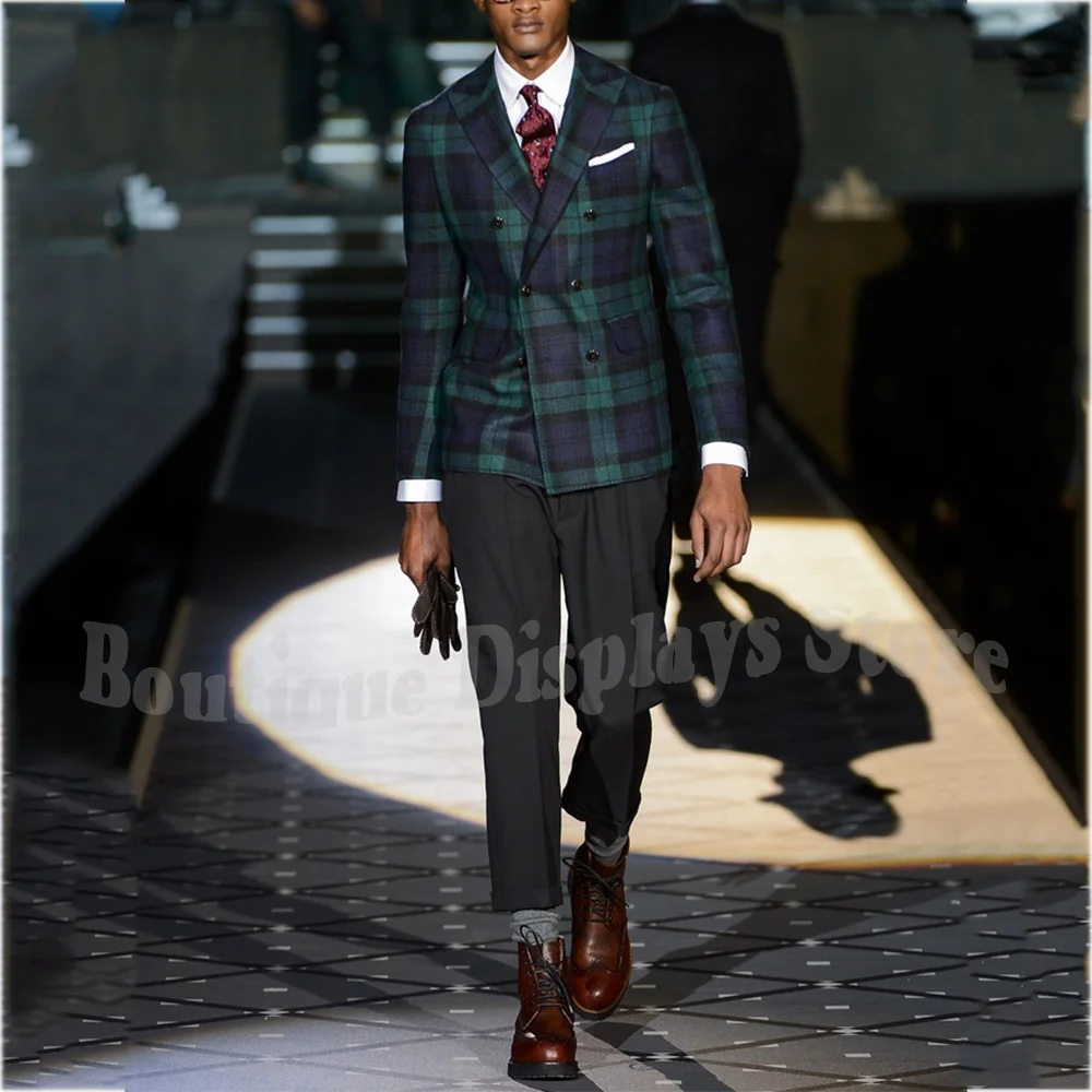 

Stylish Men's Suit with Long Sleeve Modern Cut Elegant Double Breasted Slim Fit Business Meetings Formal Set Two Pieces