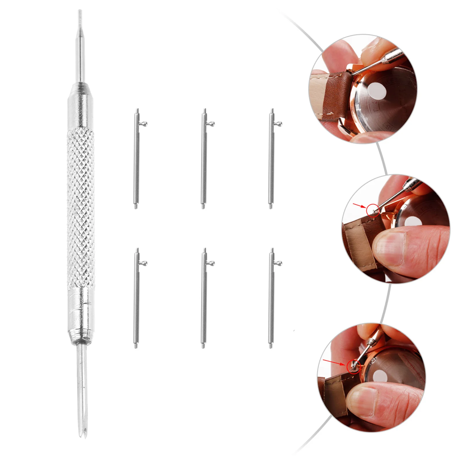 أداة إصلاح ملحقات حزام الساعة، مزيل دبوس توصيل لشريط الربيع لفتاحة أشرطة الساعات