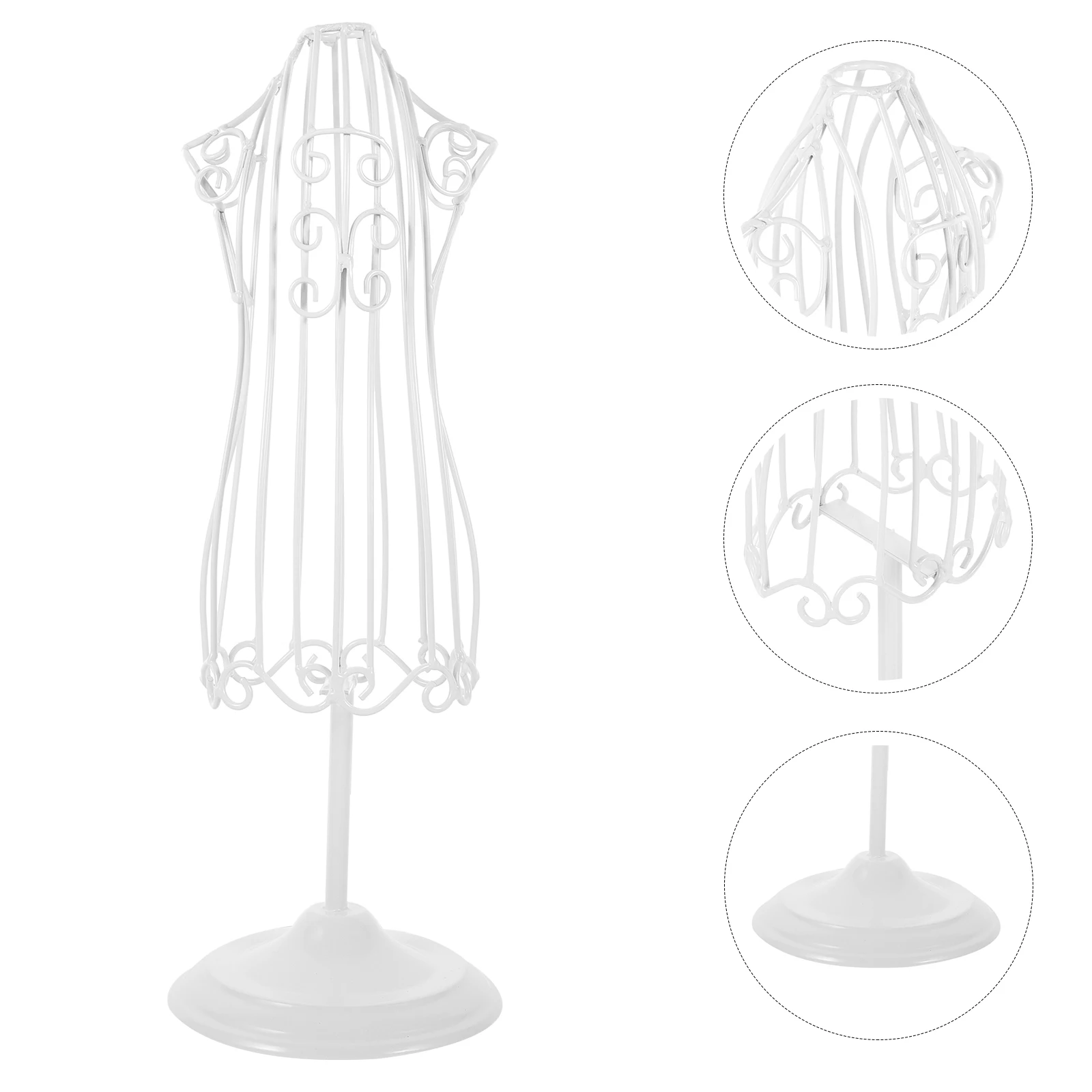

Wrought Iron Pet Model Stand White Hangers Kitten Display Clothes Rack for Cats Infant Dog Accessories Dress Mannequin