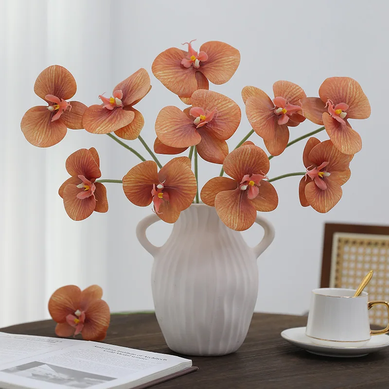 Advanced 3D Film Phalaenopsis Artificial Flowers Home Wedding Decoration Ornaments Road Guide Flower Arrangement Fake Flowers