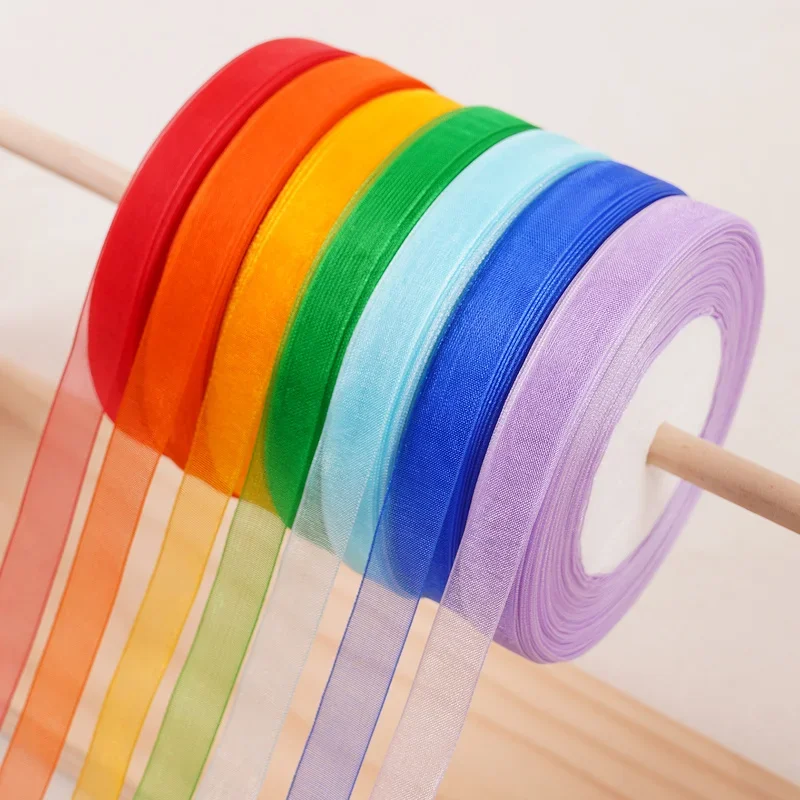 12mm 50 yards/lot Hohe Qualität organza band trim für hochzeit handwerk bogen geschenk party dekoration Verpackung band DIY Verpackung Bogen