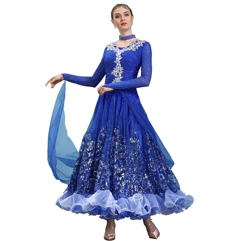 

2025 Newest Woman Ballroom Dance Competition Dress Dance Ballroom Waltz Standard Dance Dress Women Ballroom Dress MQ299
