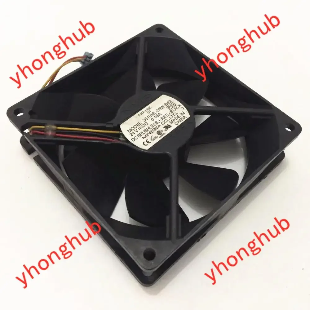 NMB-MAT 3610ML-05W-B49 P09 DC 24V 0.16A 90x90x25mm Server Cooling Fan