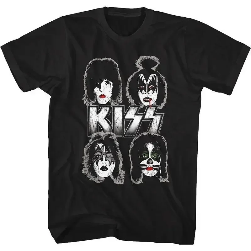 

Футболка Kiss Band Мужчины Женщины Модная футболка Хлопковая футболка Kisss Топы Футболки Мужская одежда Музыка Рок Camisetas Hombre Топы