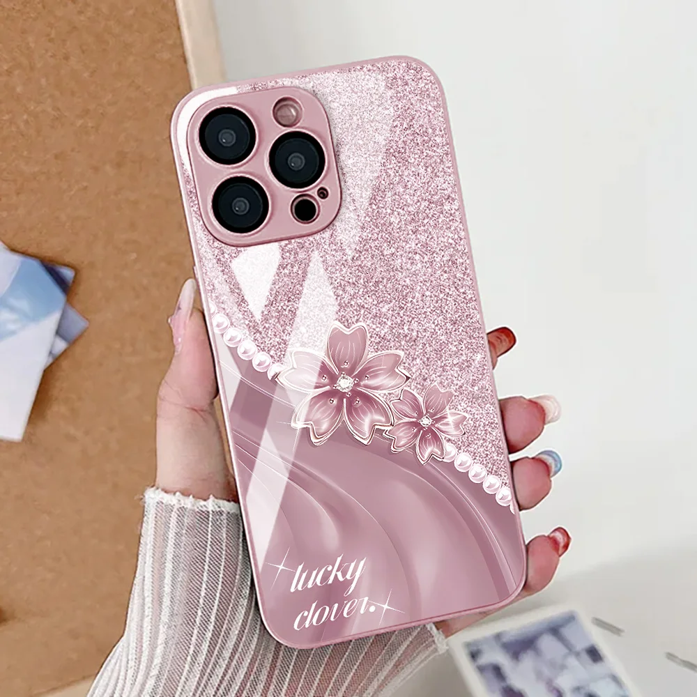 Чехол для телефона из закаленного стекла для iPhone 17 Pro Max Чехол для iPhone 13 16 15 11 12 14 Pro Max 16E 17 Air XR SE 7 8 Plus Противоударный чехол