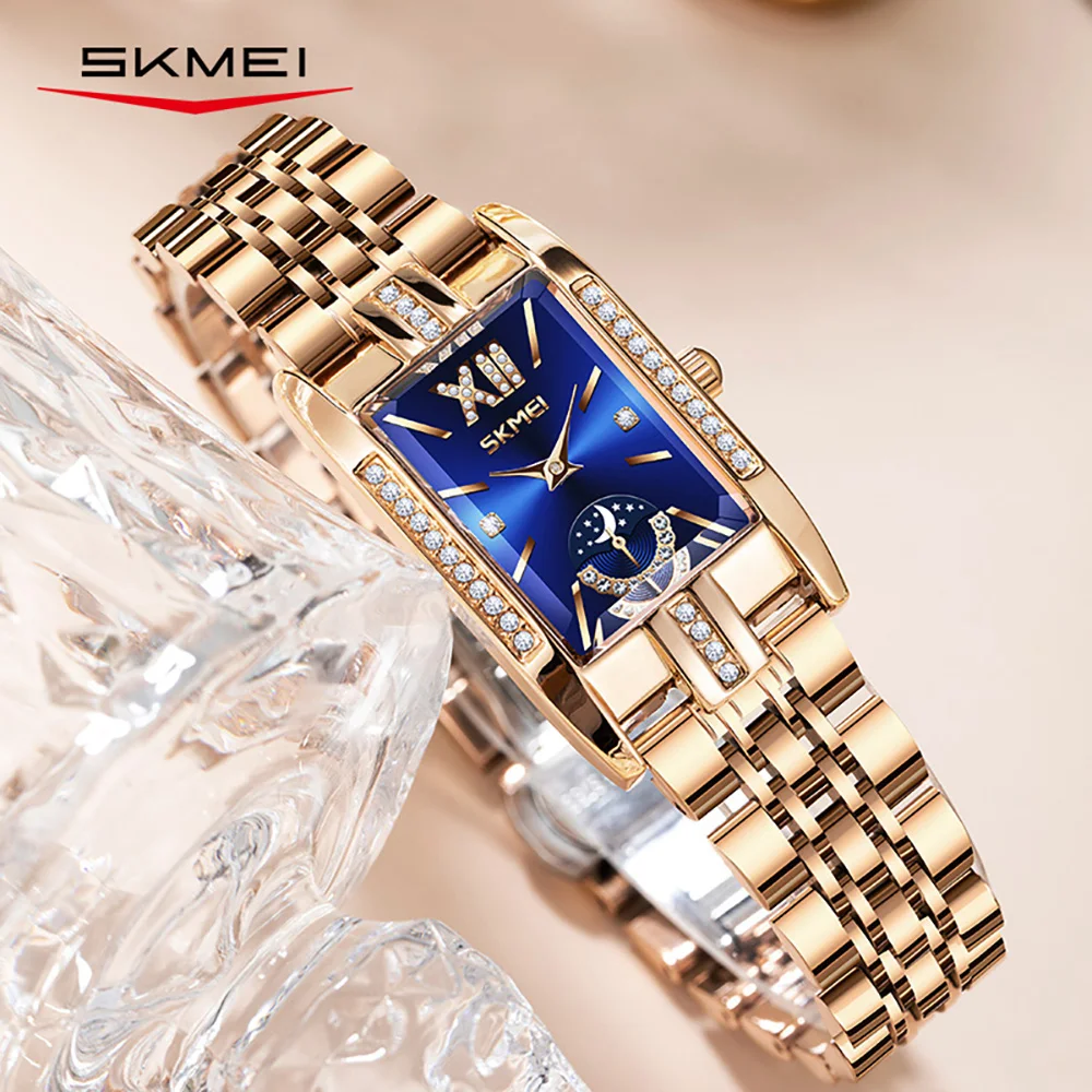 

SKMEI Romantic Style Watches Ladies Wristwatches Fashion Elegance Waterproof Quartz Stainless Steel Strip Watch Relogio Feminino