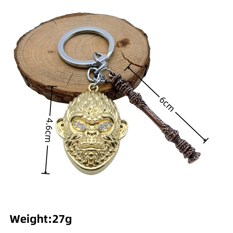 Game Black Myth WuKong Keychain Sun Wukong Metal Key Chains Keyring  Pendant For men women Accessories llaveros Gamers Fan Gifts