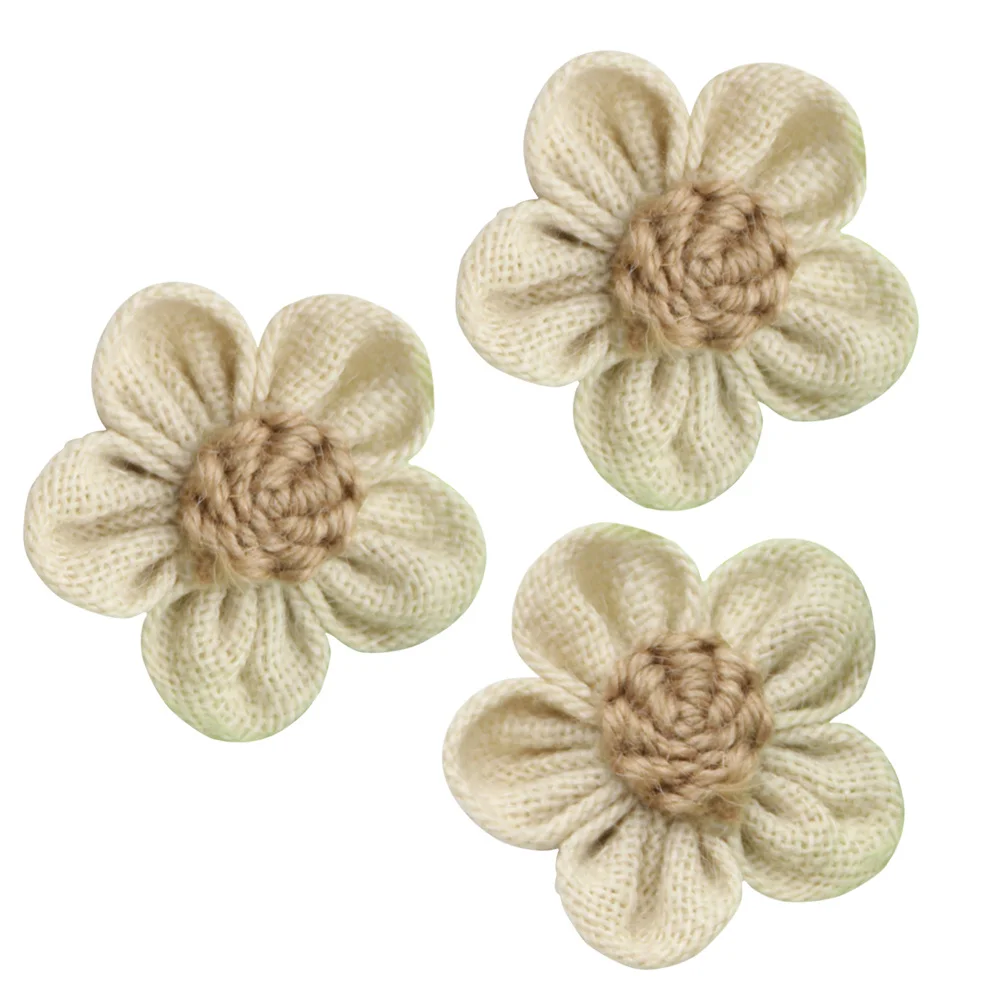 

3pcs Burlap Lace Flowers Jute Rose For Wedding Party Home Vintage Rustic Decor Bridal Diy Craft Burlap Hessian Flowers