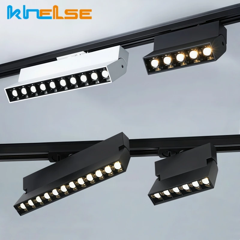 

Линейный складной светодиодный трековый светильник 6W/12W/20W, накладной потолочный алюминиевый рельсовый светильник AC85-265V, внутреннее точечное рельсовое освещение с решеткой