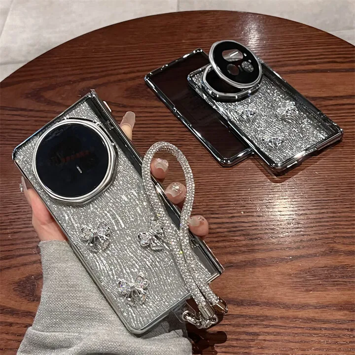 

Чехол для телефона Honor Magic V5 Magic V3, держатель для объектива, тройной браслет с бантом, шарнирный чехол, складной экран, все включено, защитный чехол