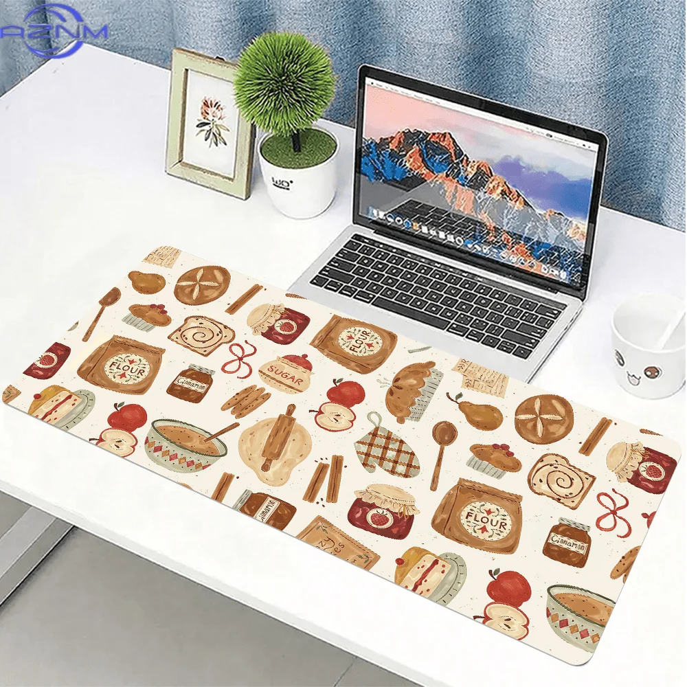 1pc Retro Baking Kitchen Pattern Mouse Pad  cm, Large Non-Slip Desk Mat, Desk Pad for Home Office - Soft Fabric Surface Keyboard