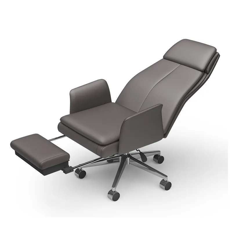 

Yjq office boss chair comfortable sedentary reclining home computer chair study desk backrest leather seat