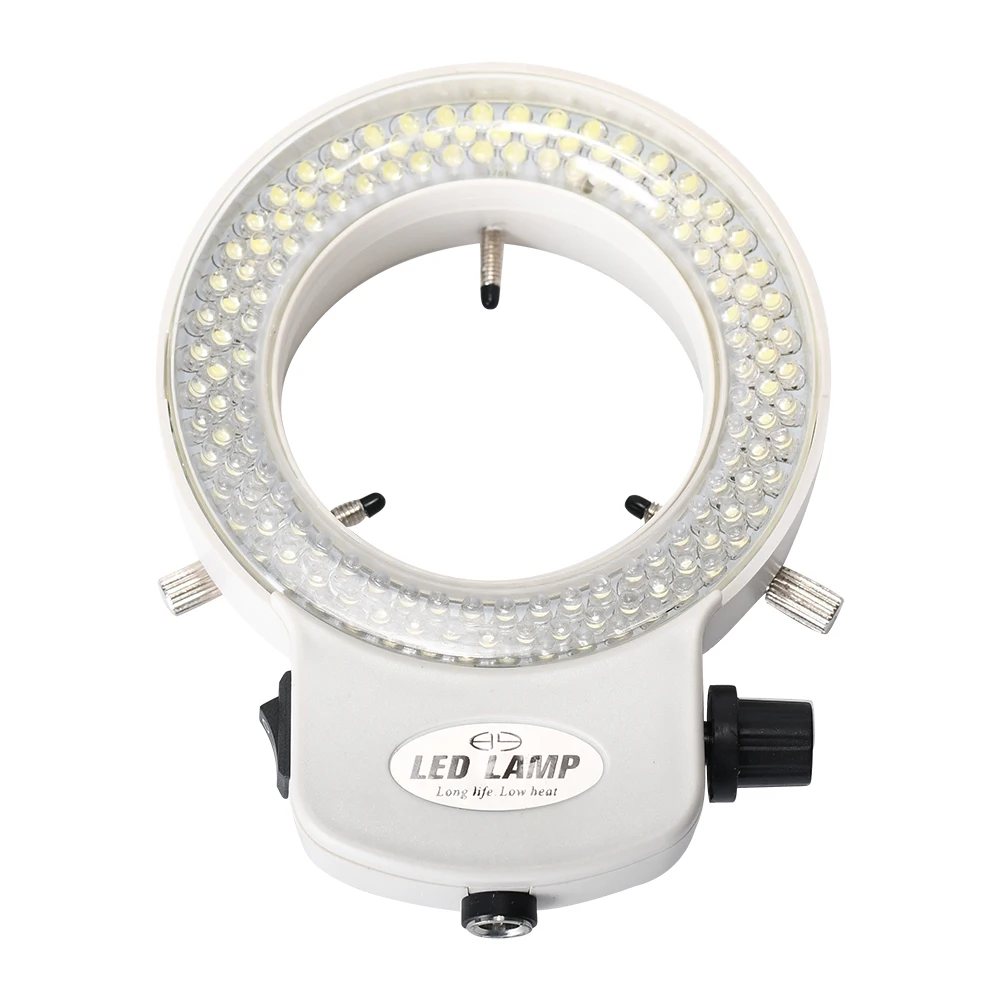 Adjustable  6500K 144 LED Ring Light illuminator Lamp for Industrial Stereo Microscope Camera Electronic Repairing Soldering