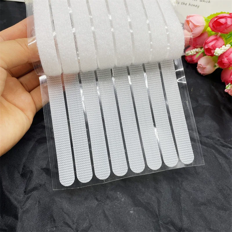 Soft Baby Hook Loop Fastener Glue Tape 11-300mm Safe Baby White Self Adhesive Stickers Strong Glue Tape DIY Handmade 8-16par