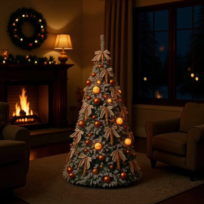 Christmas tree retractable folding floor pre-installed lights, Christmas decorations household PVC Christmas tree shape