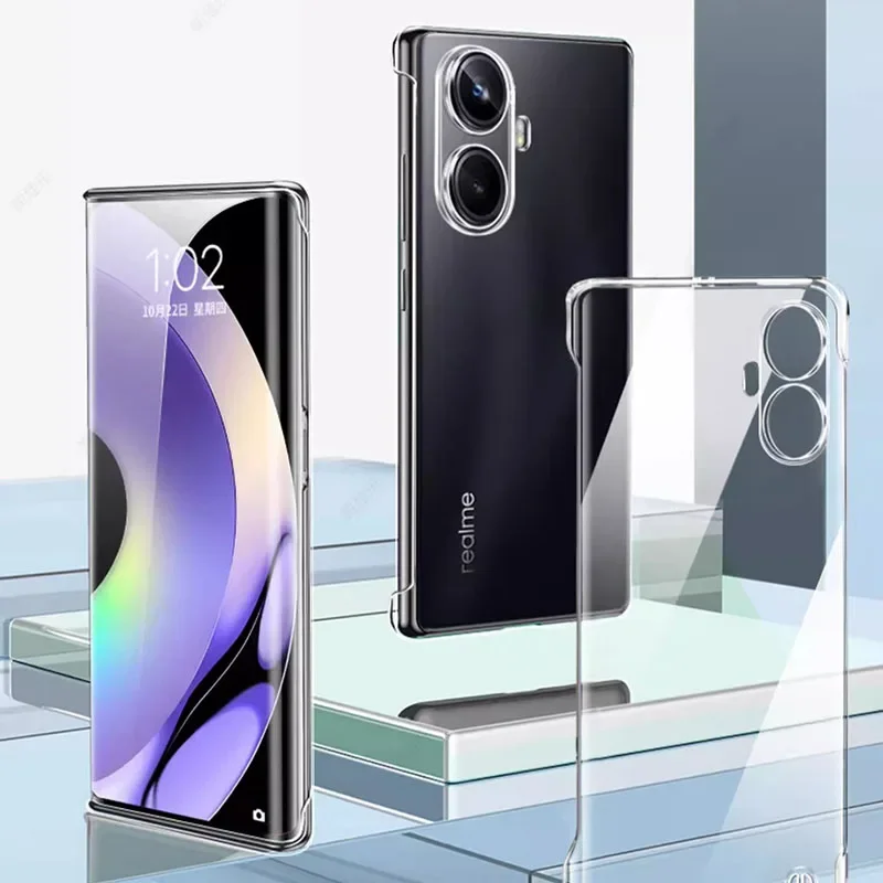 Frameless Slim Clear Hard Back Cover Case On For Realme 10 Pro Plus Realme10 Pro+ Pro Plus 5G ShockProof Coque Phone Cases view 2