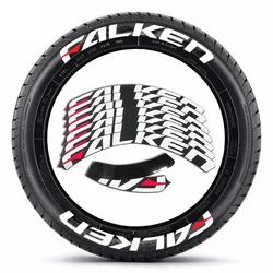 FALKEN – autocollants 3D en PVC pour pneus de moto, étiquette de style, lettres de roue, Cool, décoration automobile, colle blanche étanche