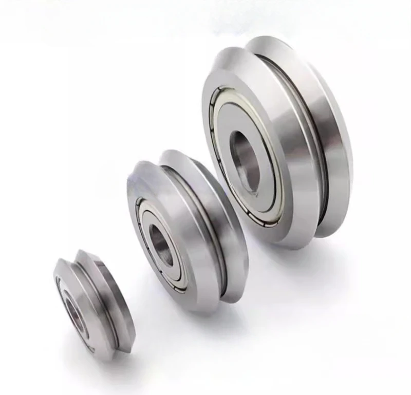 Slotted double V pulley W-rail, guide roller size W1W2W3W4 inner diameter 5/10/12/15