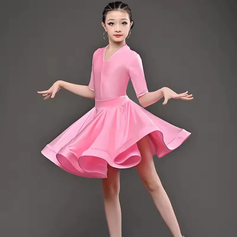 

Children Latin Dance Dress for Girls Professional Ballroom Dancing Dresses Latin Rumba Cha Cha Samba Practice Dress Performance