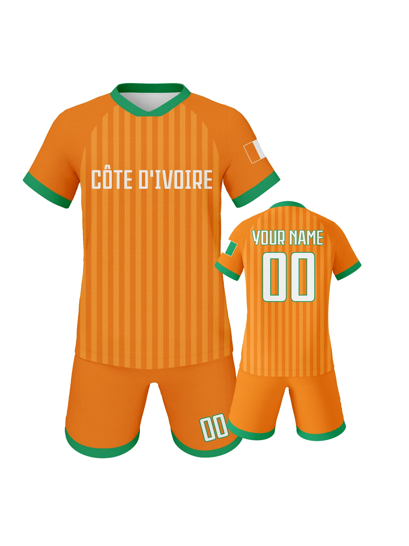 

Детский футбольный комплект на заказ с именем и номером, дышащая тренировочная форма национальной сборной Кот-д'Ивуара
