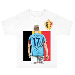 Mecz piłki nożnej Belgium drużyna piłki nożnej t-shirt męski i damski Y2K Top bawełniany Street Trend luźna moda codzienna koszulka Jersey