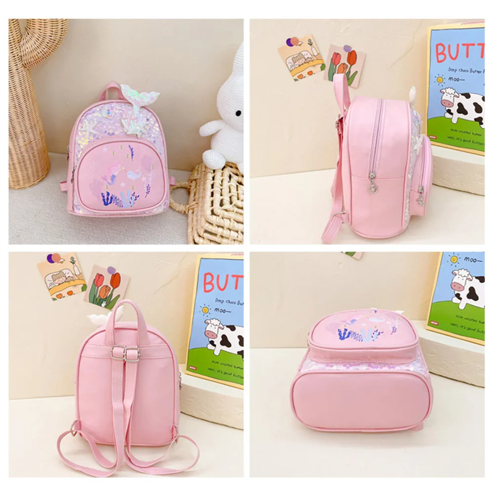 Customized Sequin Princess Backpack Personalized Name New Children's Small School Bag Baby Girls Outdoor Travel Snack Backpacks