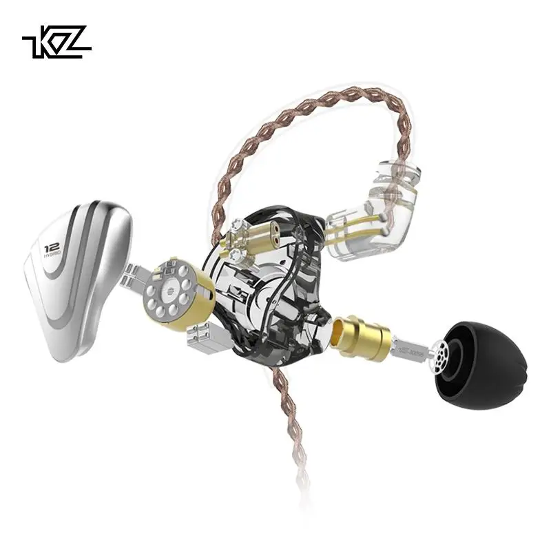 KZ ZSX 5BA+1DD Hybrid In Ear Earphone IEM 6 Driver Unit HIFI Earbuds Monitor Sports Auriculares Earbud Stage 2Pin ZS10 Pro AS10