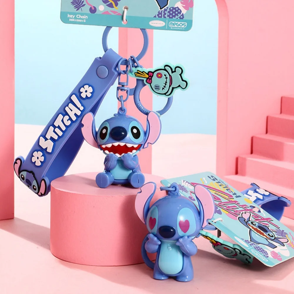 Genuine Disney Anime Lilo & Stitch Figurine Toys Keychain Cute Stitch Handbag Hanging For Backpack Luggage Decor Birthday Gifts view 3