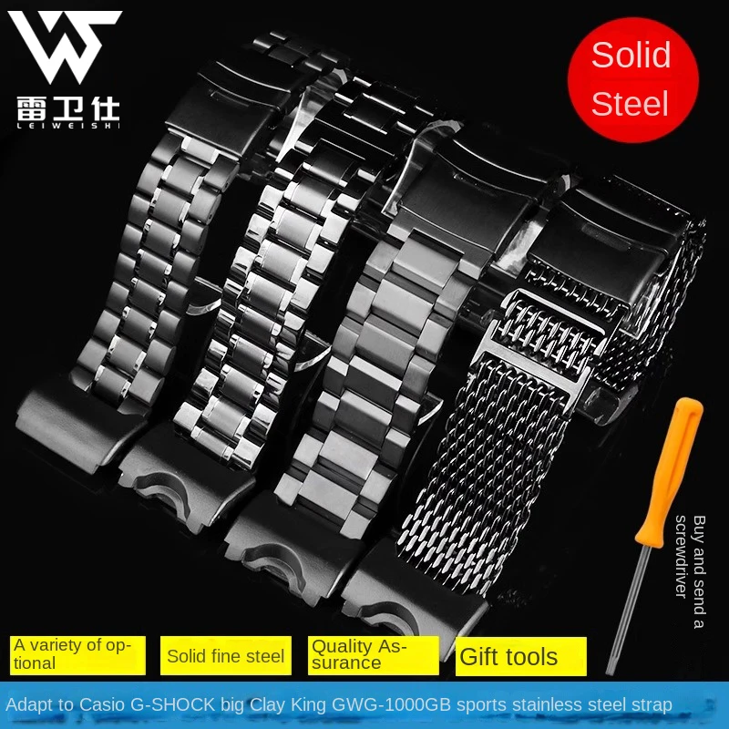 

Stainless Steel WatchBand For Casio G-SHOCK Men Big Mud King generation GWG-1000 -1A/A3 modified metal watch strap bracelet