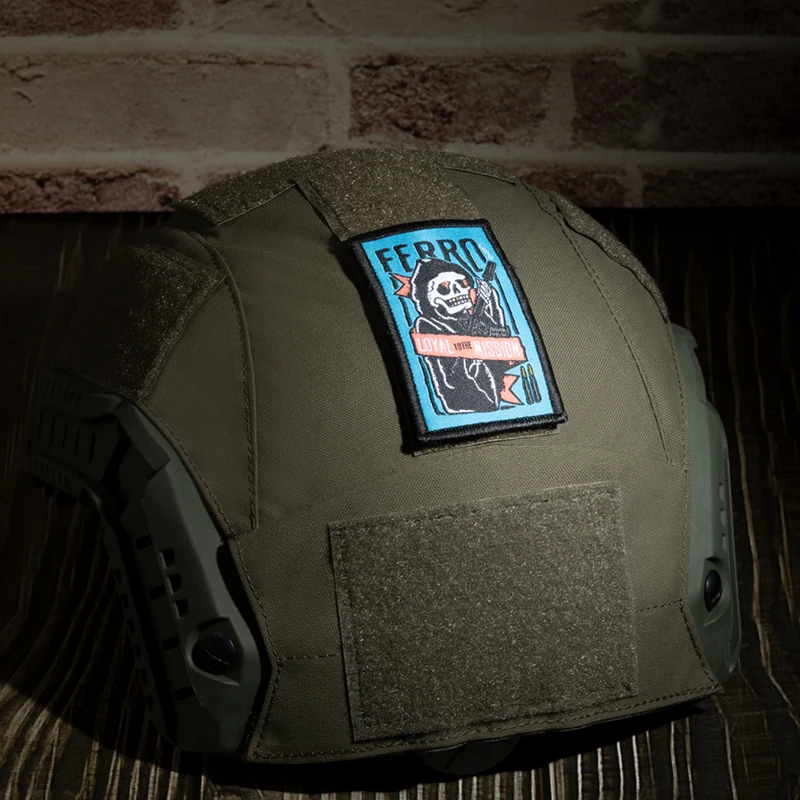 FERRO LOYAL TOTHE MISSION Embroidered Patch Loyalty Reaper Armband Tactical Badge For Clothing Bag Halloween Decoration
