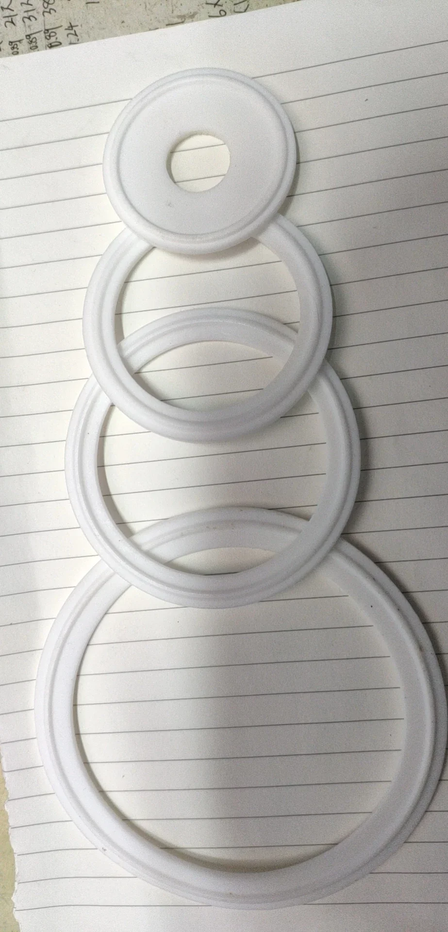 100pcs  Custom food grade PTFE sealing ring/PTFE clamp gasket/sanitary grade joint gasket High temperature resistance