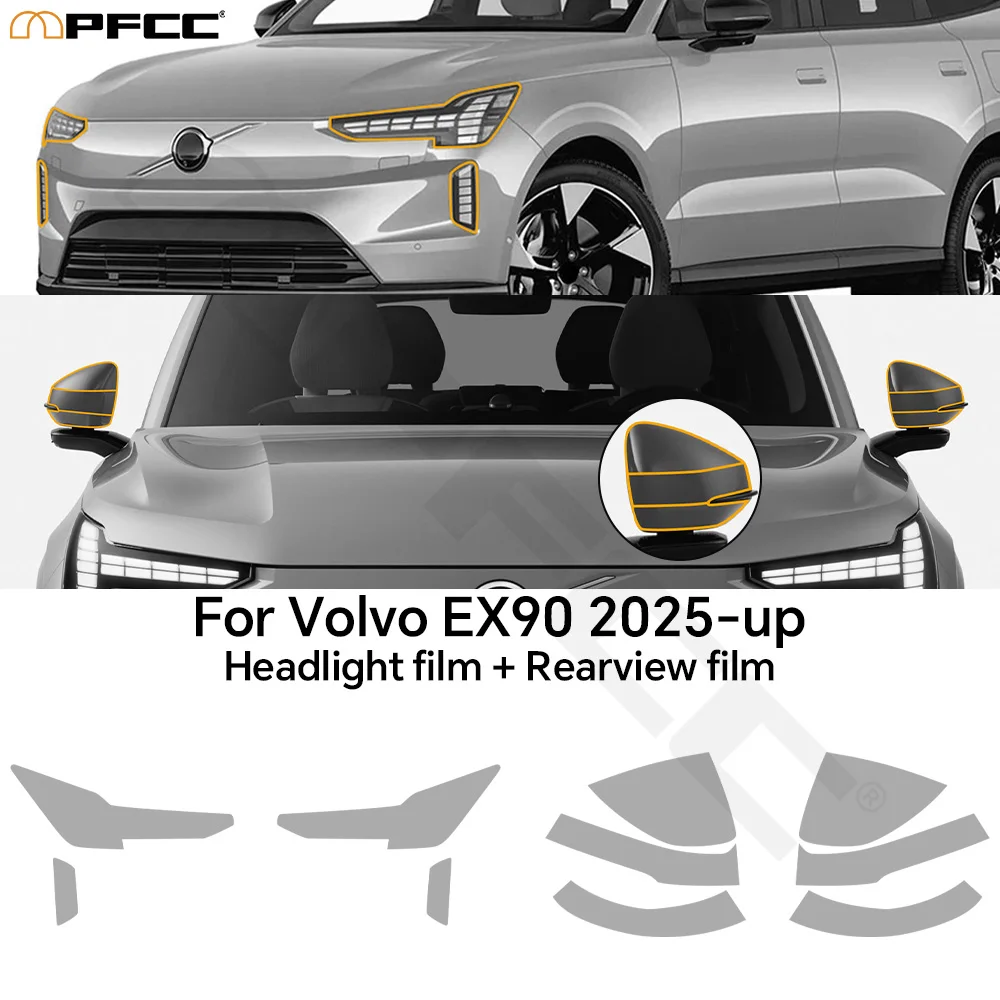 

Для Volvo EX90 2025-UP PPF защитная пленка для краски автомобиля, предварительно вырезанная прозрачная фара заднего вида, невидимая прозрачная автомобильная пленка из ТПУ с защитой от царапин