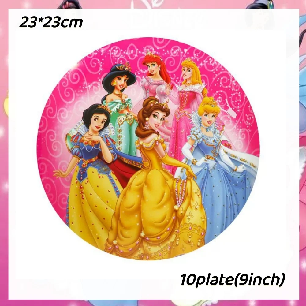 Accesorios de decoración para fiesta de cumpleaños de princesa, Kit de vajilla, caja de dulces, mantel, telón de fondo, globo de princesa, piezas de decoración para fiesta